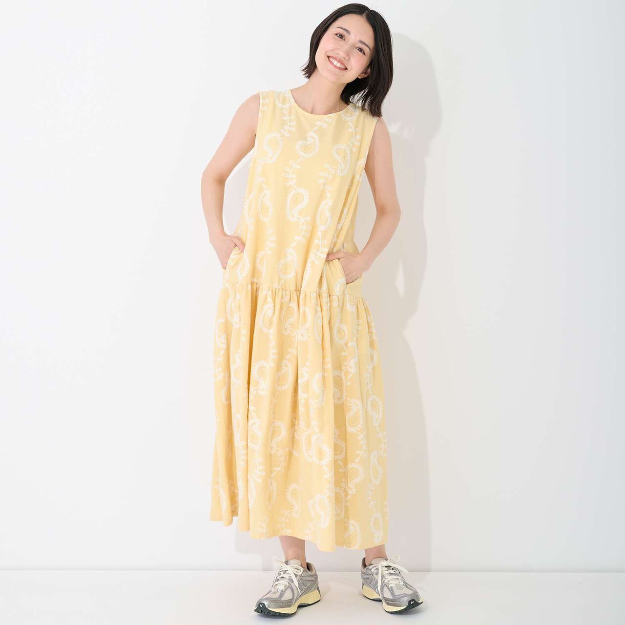 連結款佩斯利刺繡開領襯衫,奶油色, large image number 5