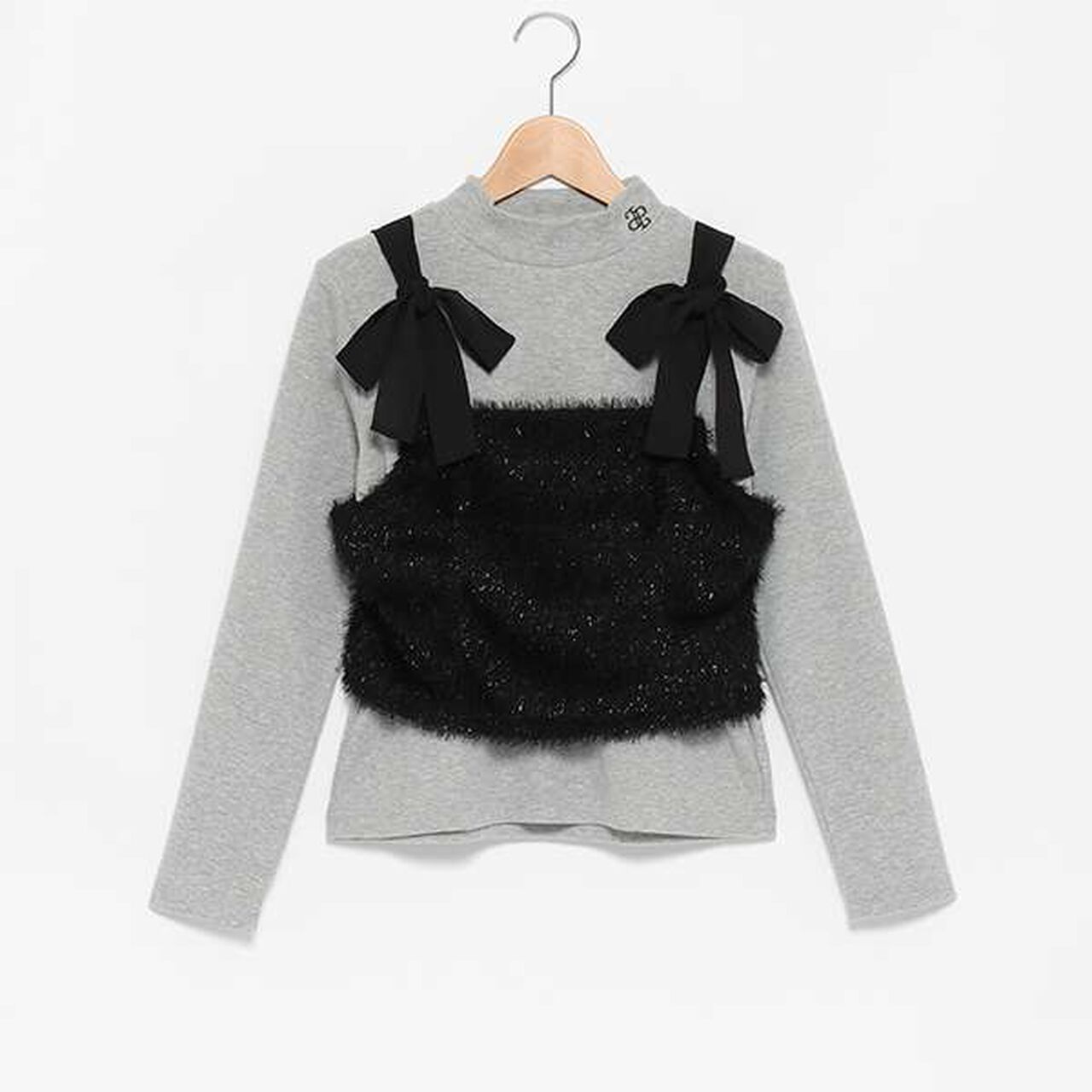 Shaggy Camisole + Ribbed Top Set,Blue, large image number 3