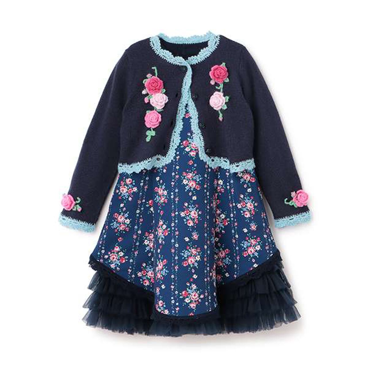 35th Rose Pattern Dress & Bolero Set,Pink, large image number 17