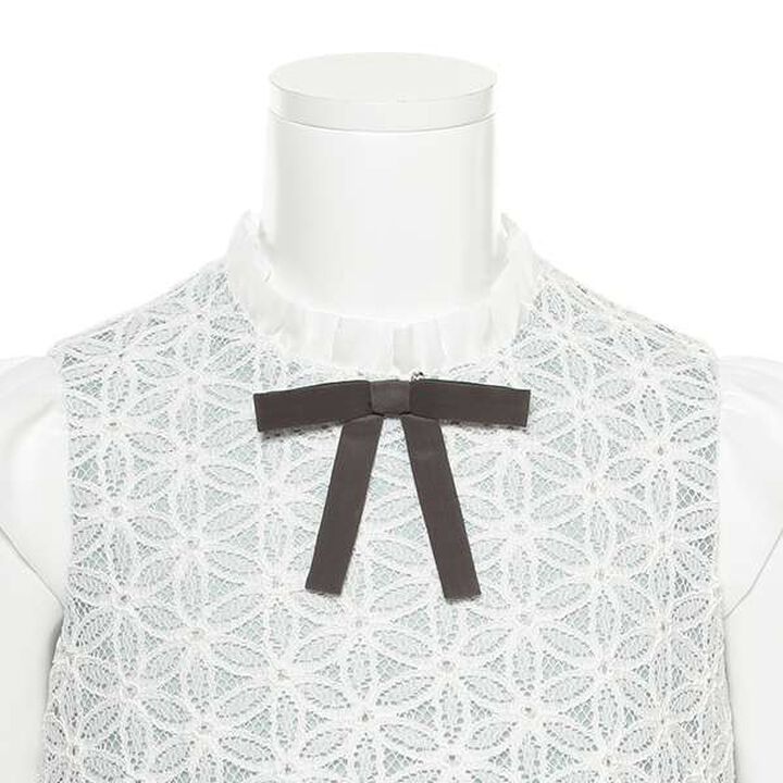 [Kids] Lace Pleated Dress,Sax blue, medium image number 5