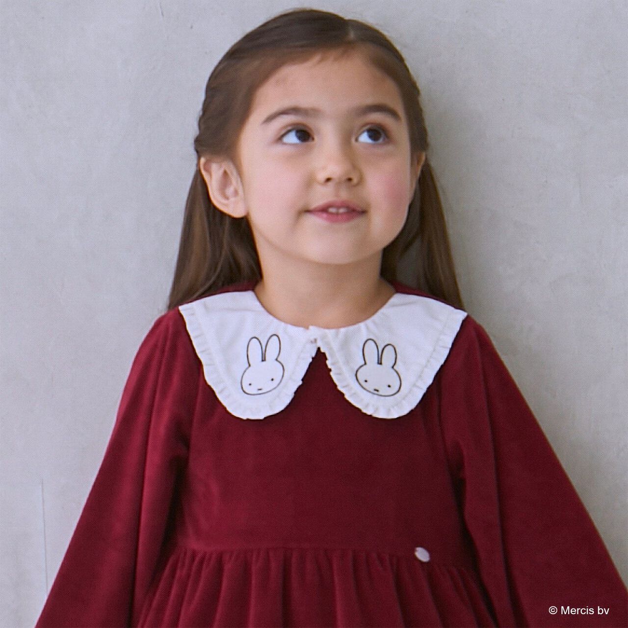 [Miffy] Collar Tiered One-Piece Dress,Charcoal gray, large image number 3