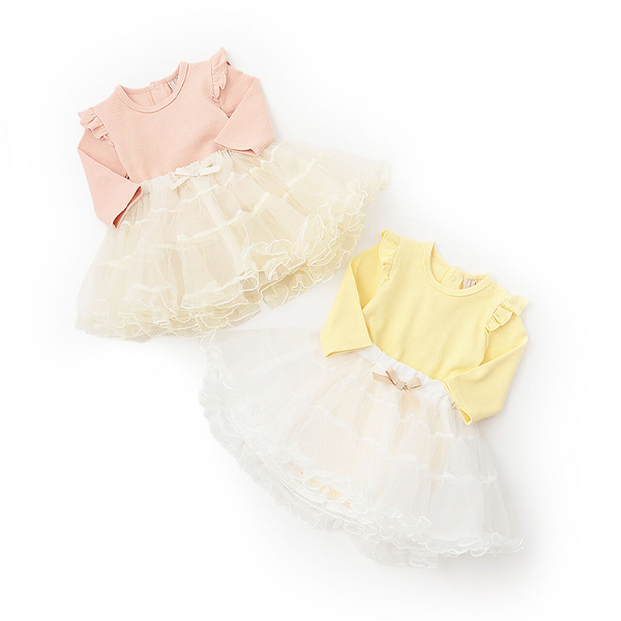 Tulle Skirt + Romper Set,Yellow, large image number 4
