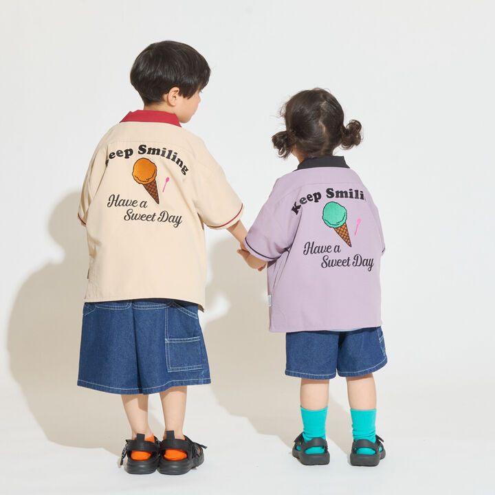 [31冰淇淋] 刺繡標誌襯衫,紫色, medium image number 2