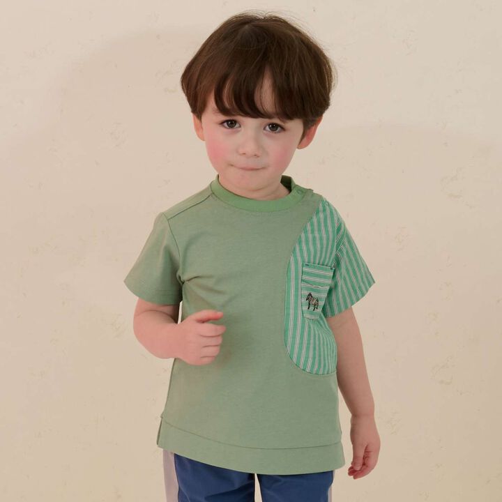 Cool Touch Stripe Panel Short Sleeve T-Shirt,, medium