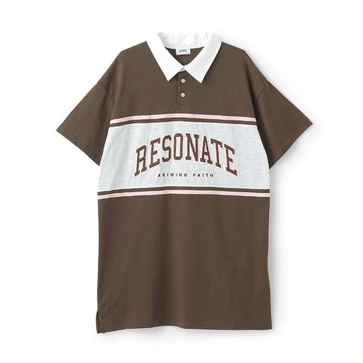 Quick-Dry Absorbent Rugby T Dress,Brown, medium image number 5