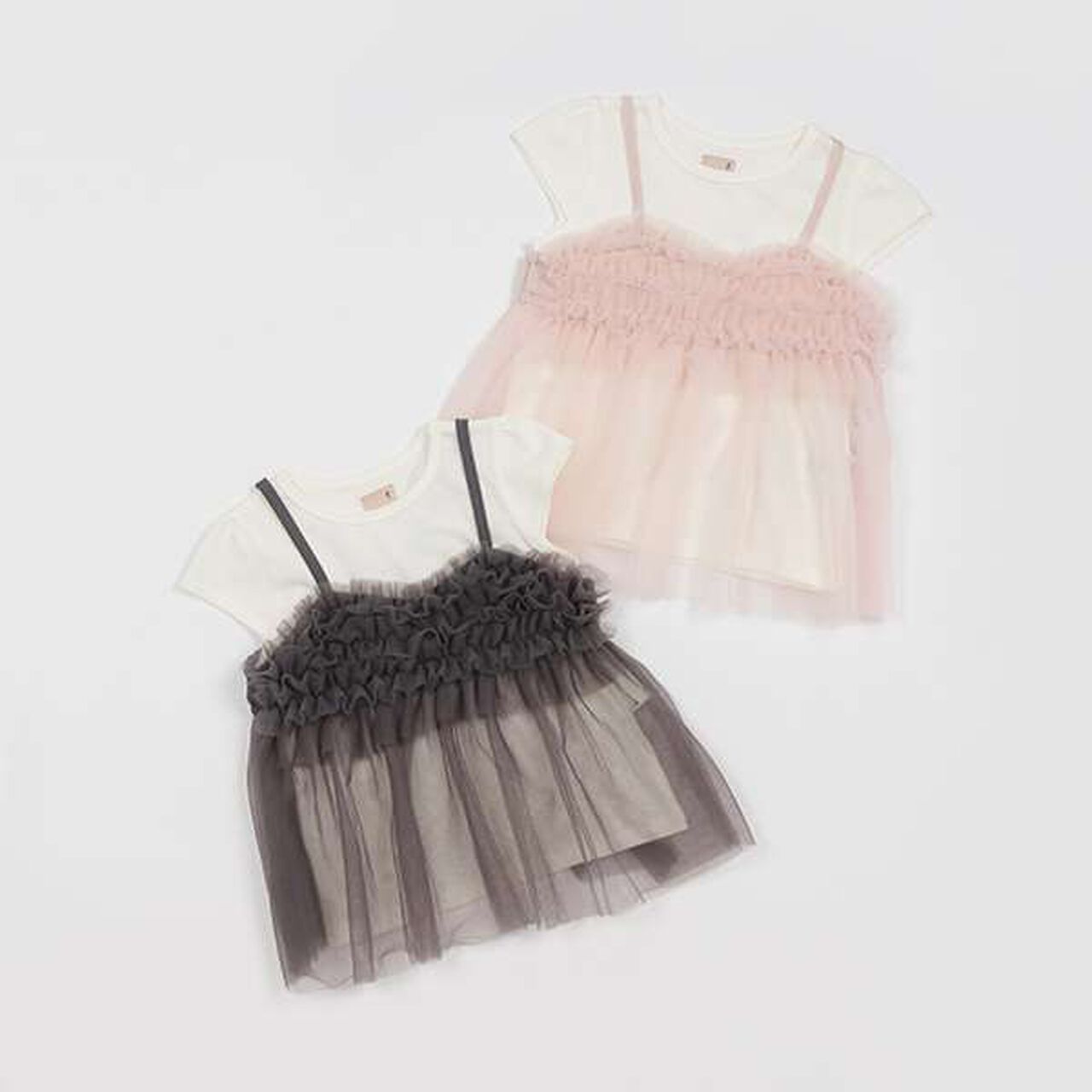 Tulle Camisole T-Shirt Set (Kids),Charcoal gray, large image number 10