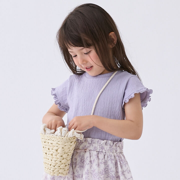 Lace-Trimmed Paper Small Shoulder Bag,, medium