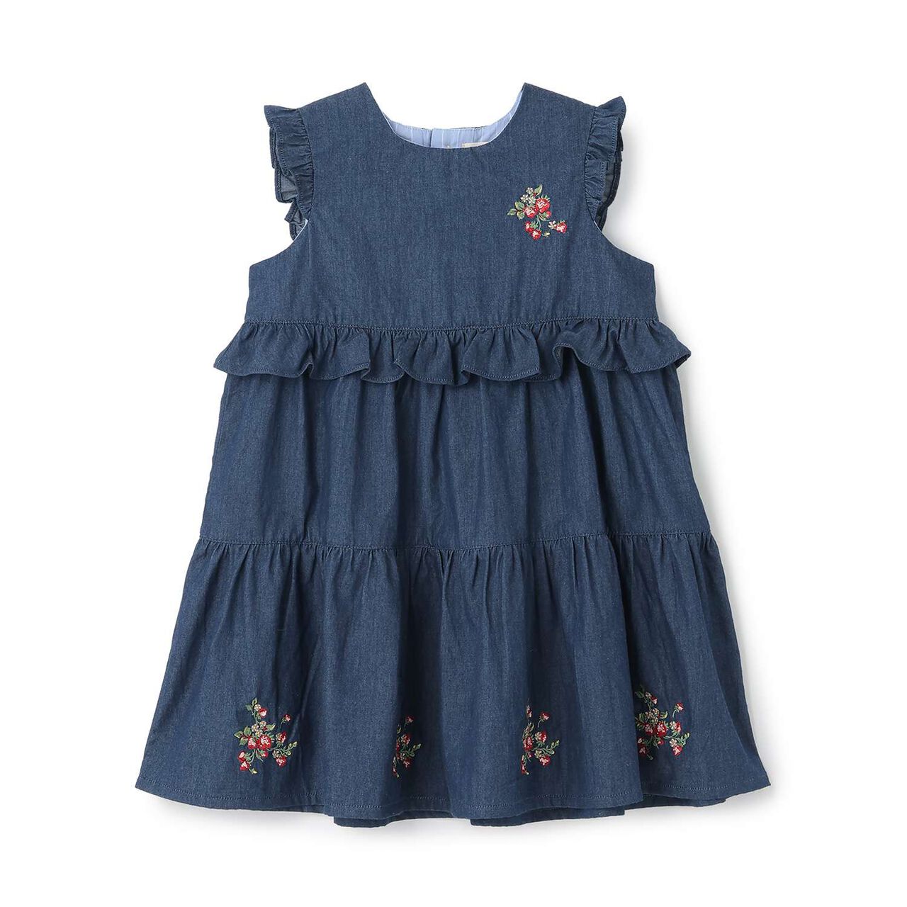 Wild Strawberry Embroidered Jumper Skirt,Navy, large image number 0