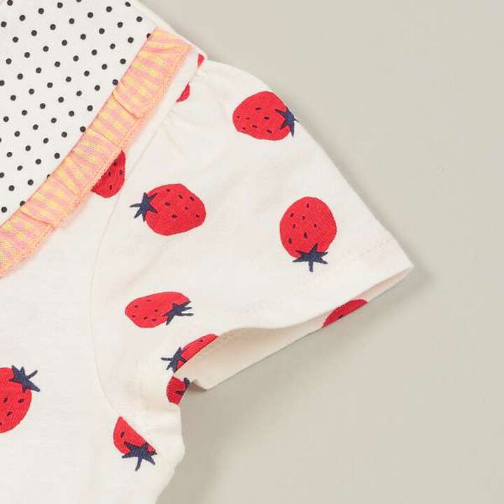 All-Over Pattern Strawberry Pouch T-Shirt,Pink, medium image number 7