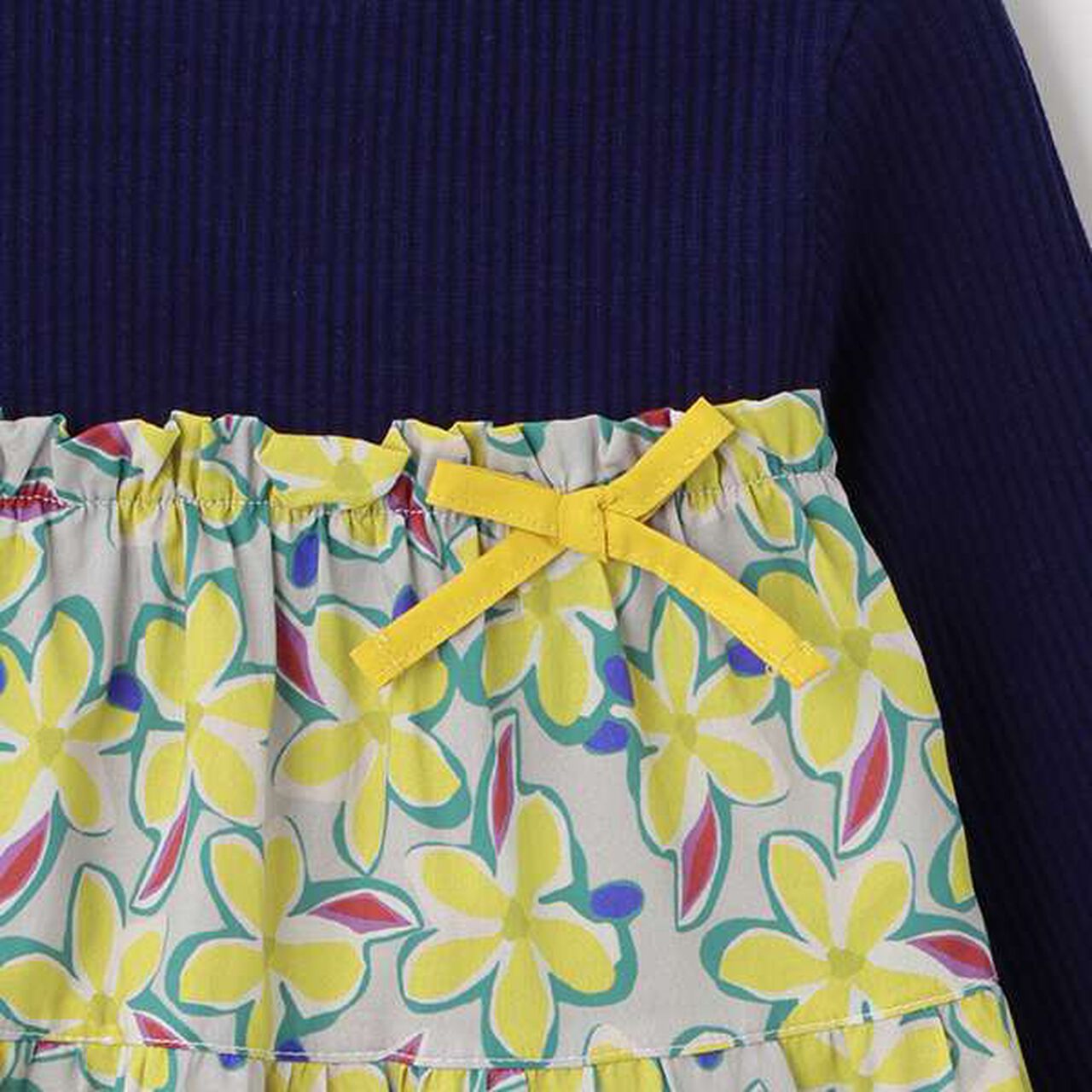 Floral Print One-Piece Dress,Navy, large image number 3