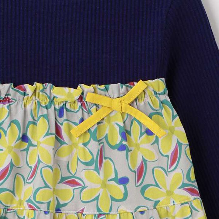 Floral Print One-Piece Dress,Navy, medium image number 3