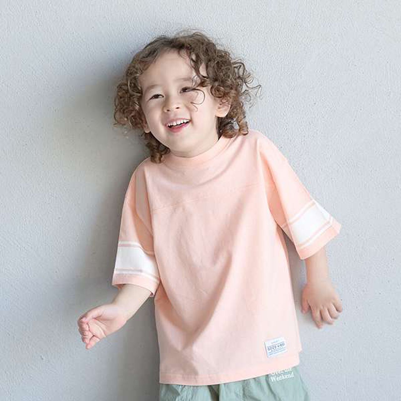 [Cool Touch] Either Way Is Fine! Sleeve Line Print Short Sleeve T-Shirt,Orange, large image number 0