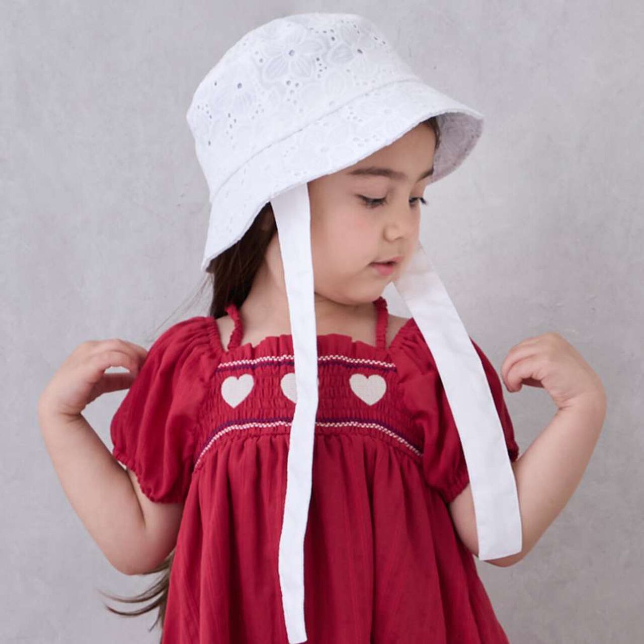 Lace Bucket Hat,Off white, large image number 1