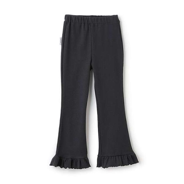 Anti-Stain Hem Frill Ribbed Pants,Charcoal gray, medium image number 10