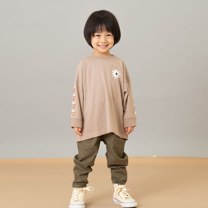 100% Cotton Assorted Sleeve Printed Long Sleeve T-Shirt,Cinnamon, medium image number 4