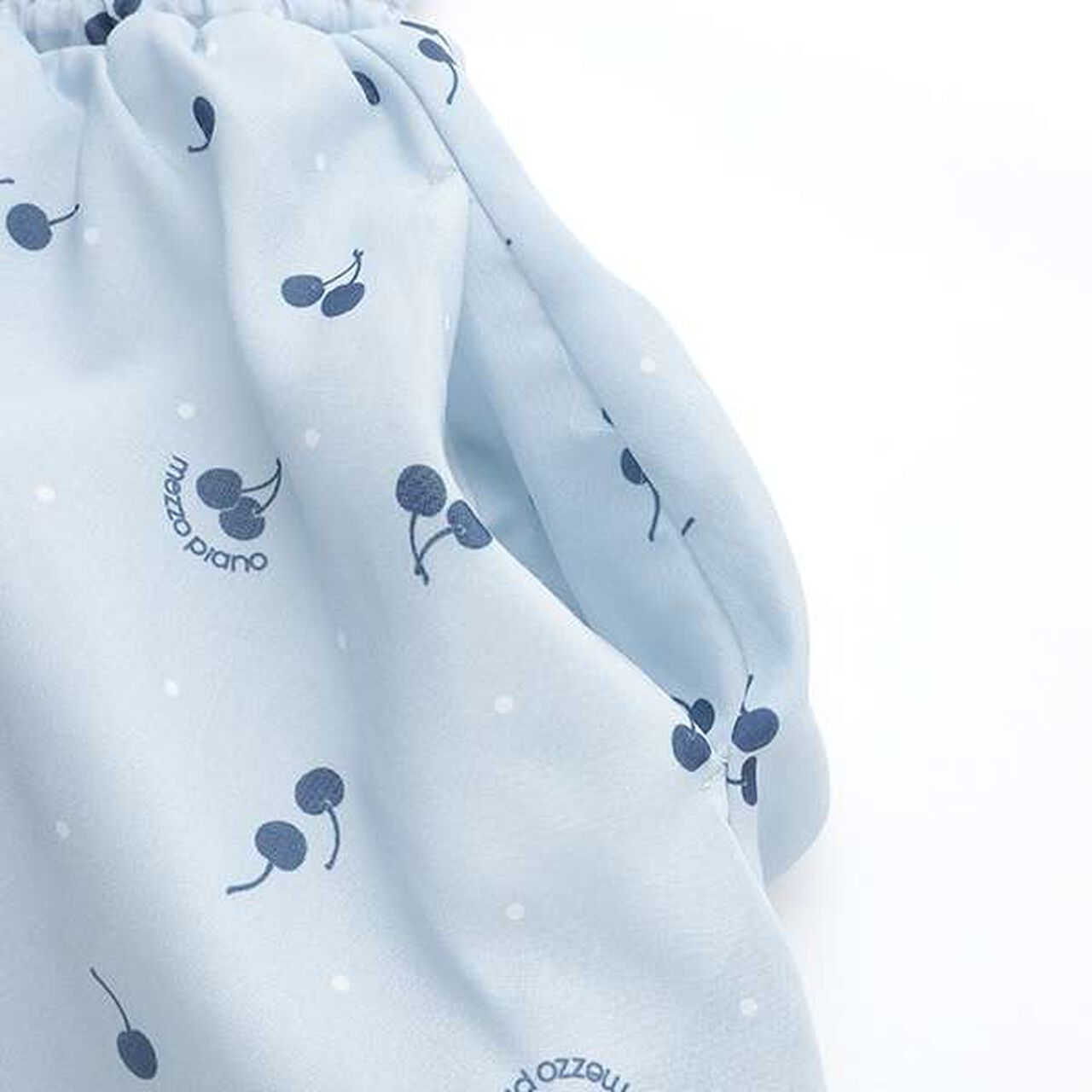 Blouse & Cherry Pattern Camisole One-Piece Dress Set,Black, large image number 6