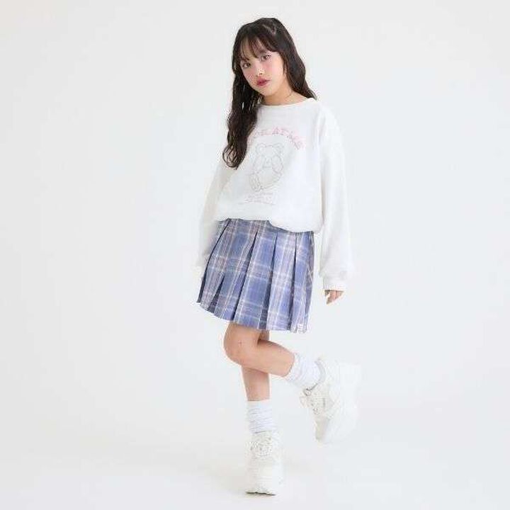 [Easy Care] Checkered Front Pleated Skirt,Black, medium image number 11