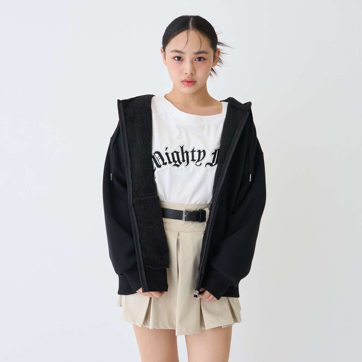 Lined Boa Zip Parka,Top gray, medium image number 3