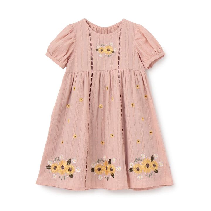 Sunflower Embroidered One-Piece Dress,Off white, medium image number 8