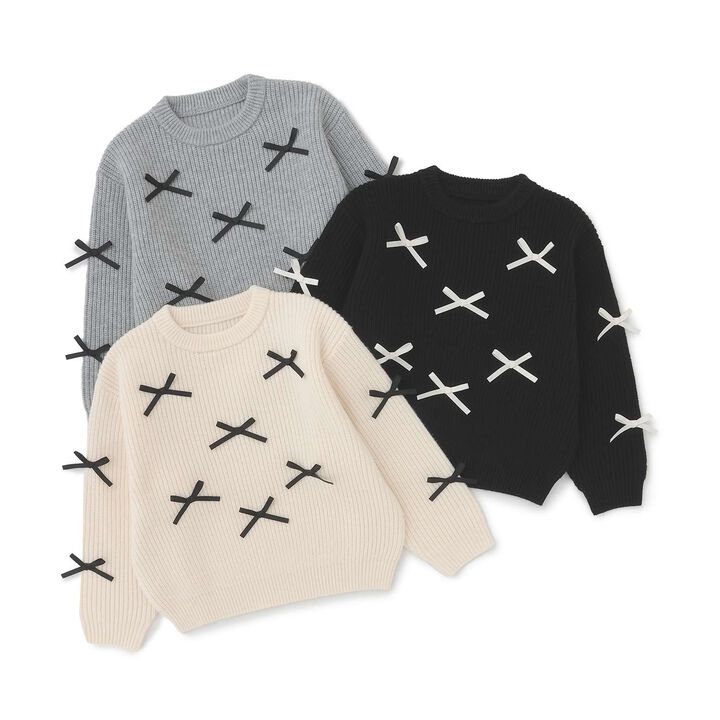 [Soft Knit] [Machine Washable] Ribbon Sweater,Ivory, medium image number 7