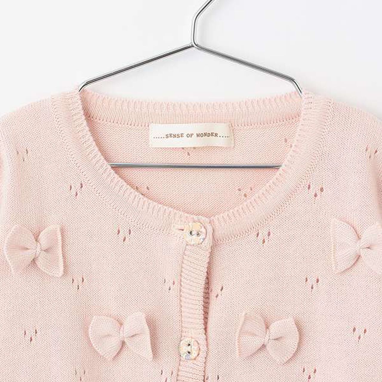 Ribbon Cardigan,Pink, large image number 2