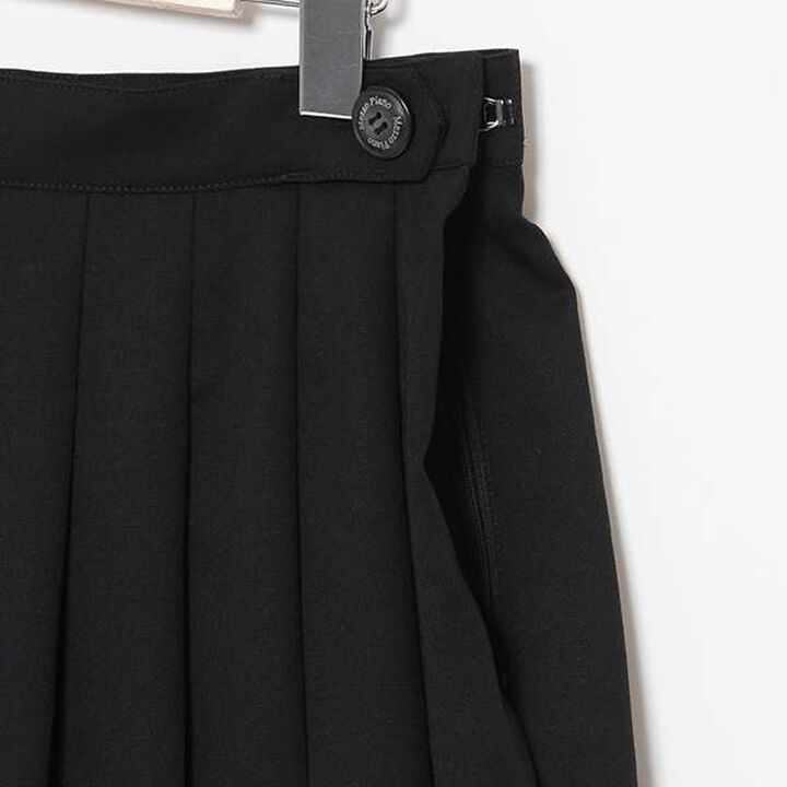 Wool Saxy Pleated Skirt,Black, medium image number 6
