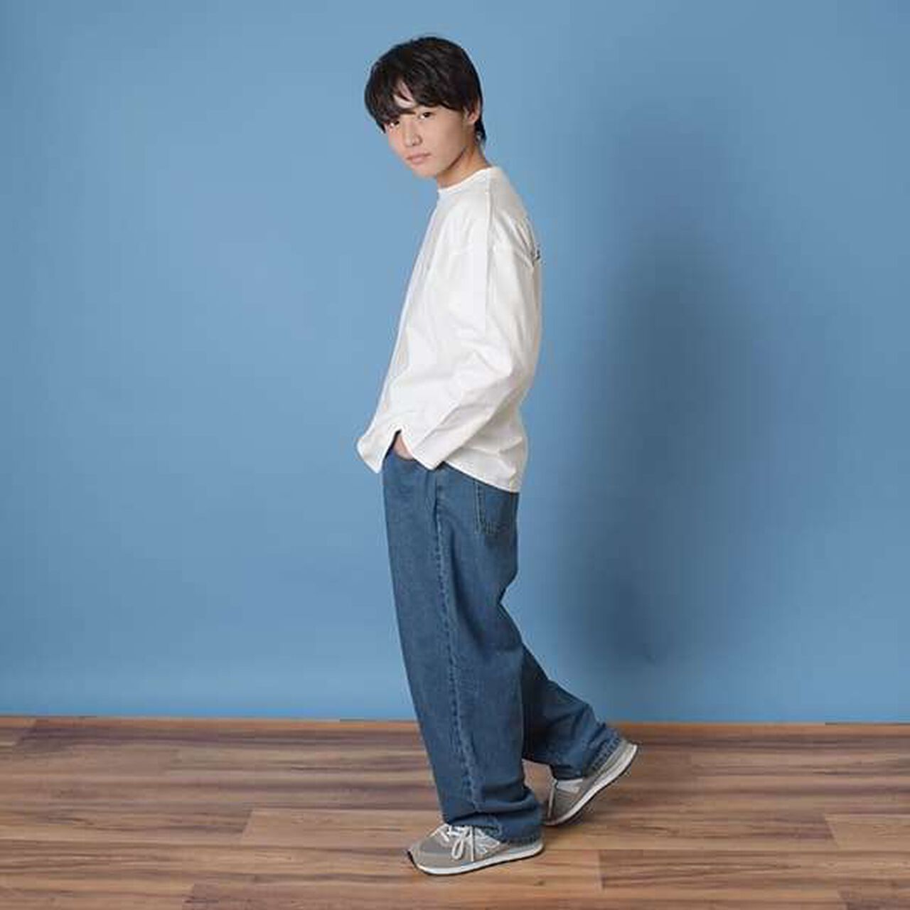 Denim Baggy Pants,Blue, large image number 11