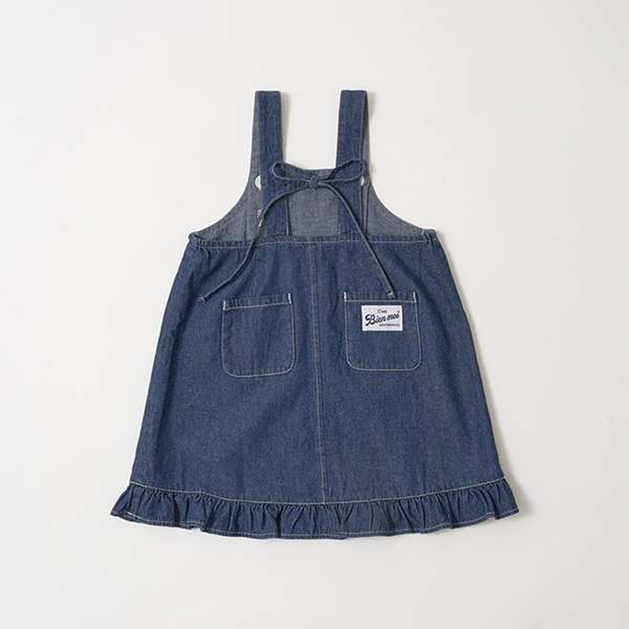 Soft Denim Heart Embroidery Jumper Skirt,Blue, large image number 8