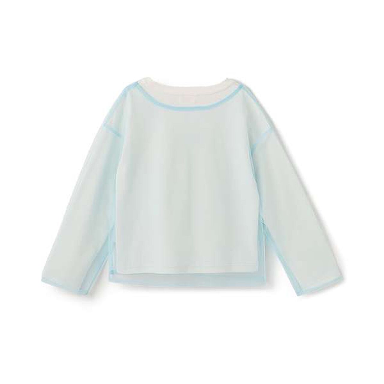 Tulle Layered Long-Sleeve T-Shirt,Off white, large image number 1