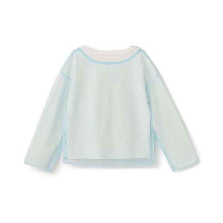 Tulle Layered Long-Sleeve T-Shirt,Off white, medium image number 1