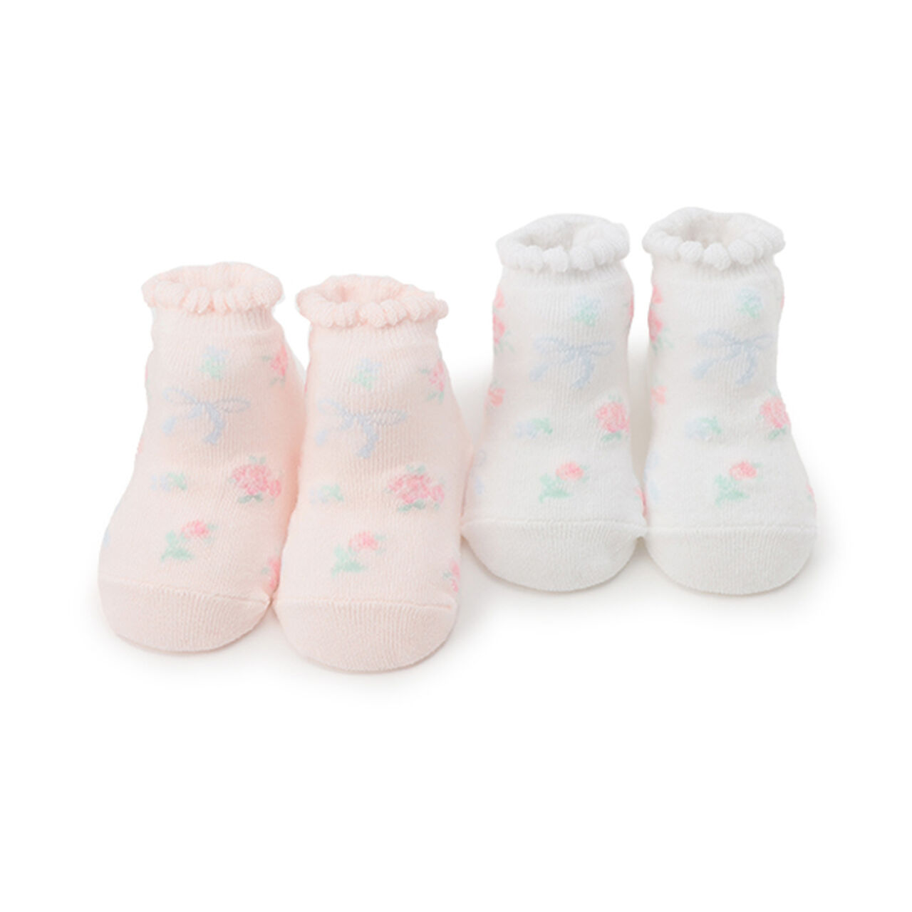 Small Floral Pattern Socks,Off white, large image number 7