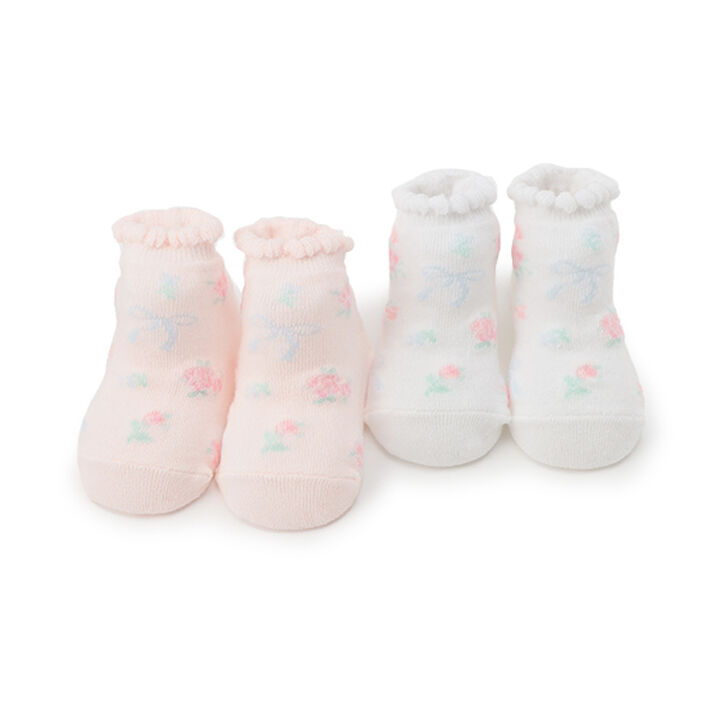 Small Floral Pattern Socks,Off white, medium image number 7