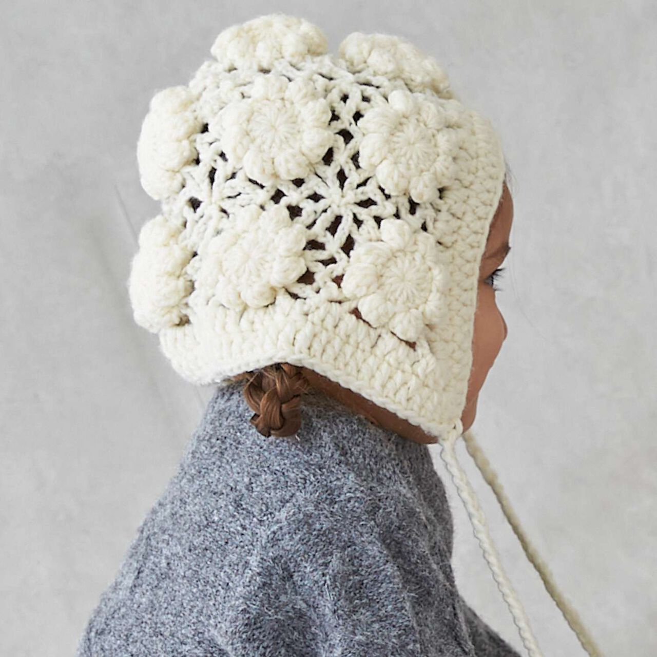 Crochet Bonnet,Mocha tea, large image number 1