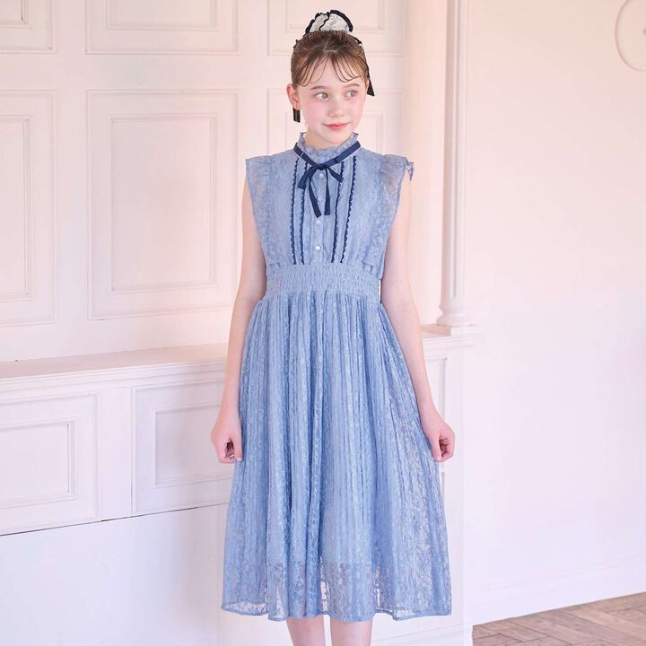 [Restock] Assorted Fabric Pleated One-Piece Dress♪,Light blue, medium image number 11