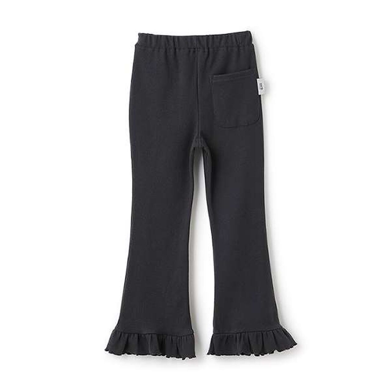Anti-Stain Hem Frill Ribbed Pants,Charcoal gray, large image number 17