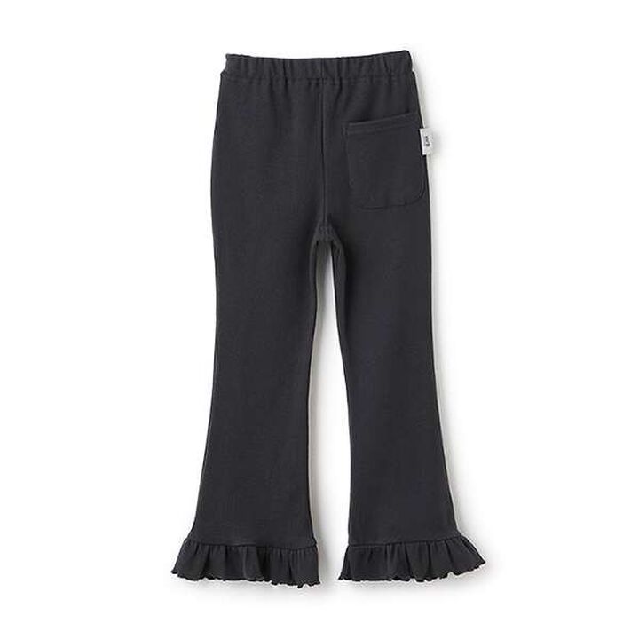 Anti-Stain Hem Frill Ribbed Pants,Charcoal gray, medium image number 17