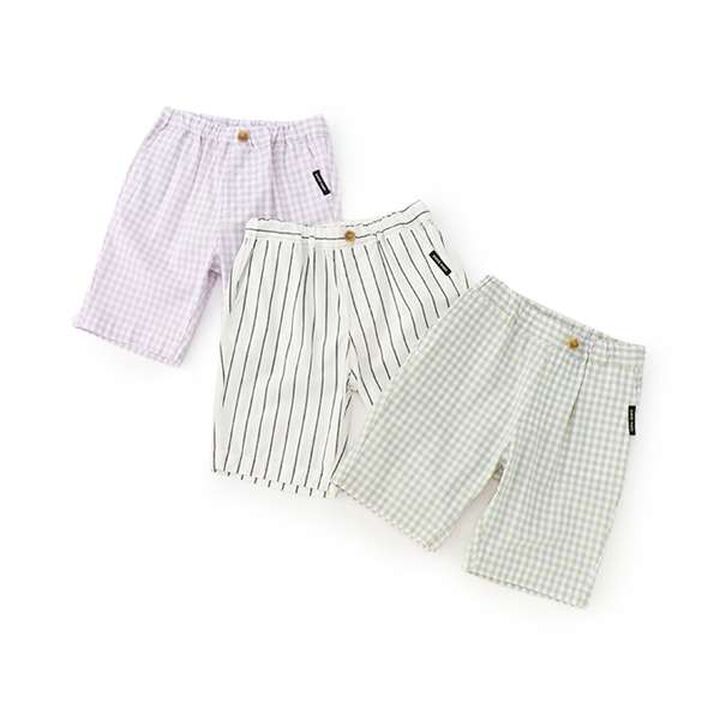 [Link] Check Half Pants,Ivory, medium image number 9