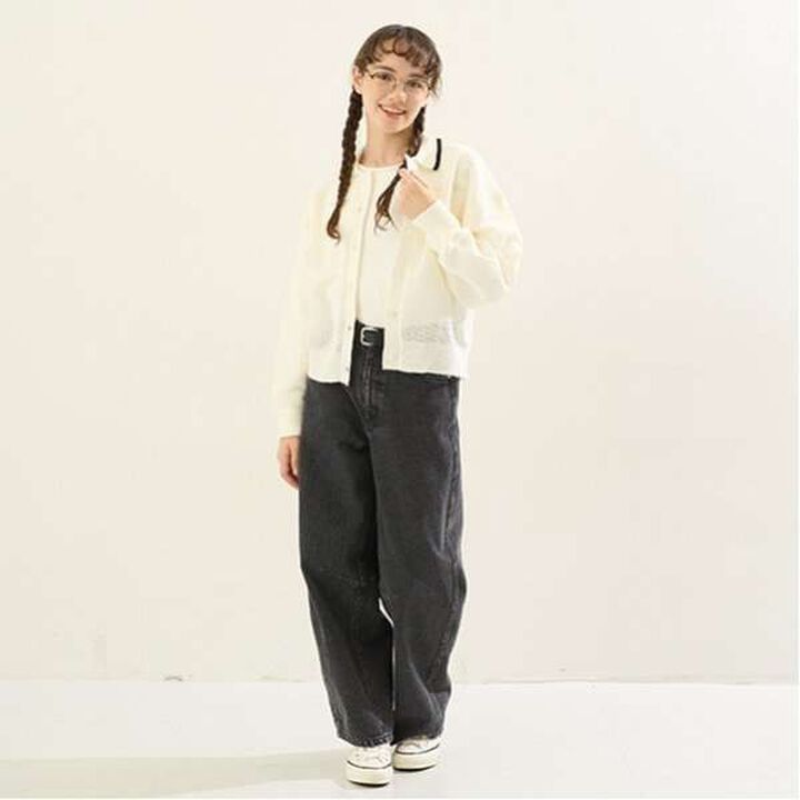 [AMI] Belted Barrel Silhouette Pants,Light blue, medium image number 8