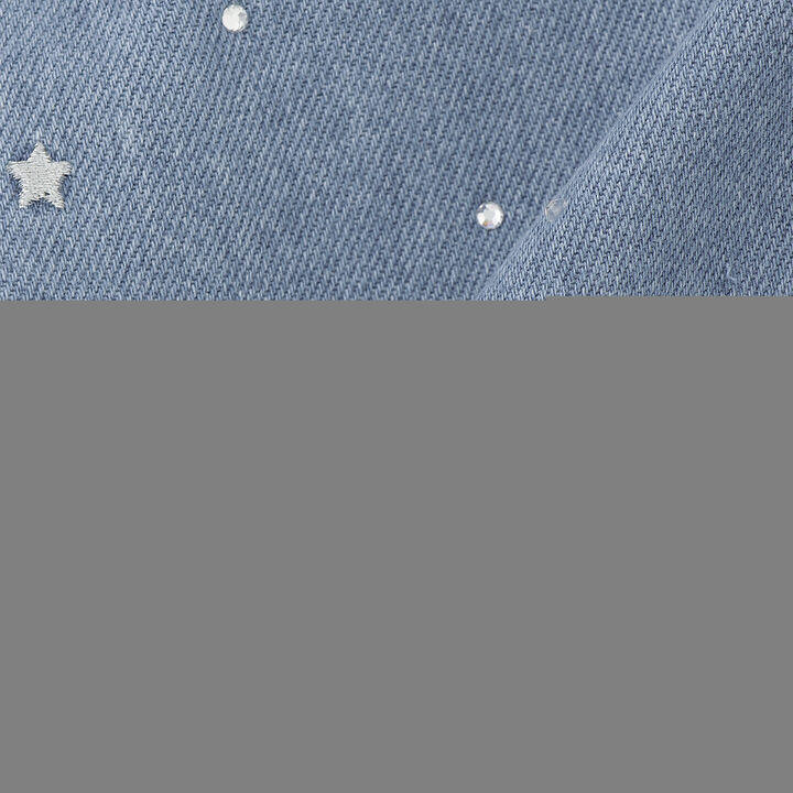 Sparkling Denim Wide Pants with Glow-in-the-Dark Charm [Cool Touch],Sax blue, medium image number 17
