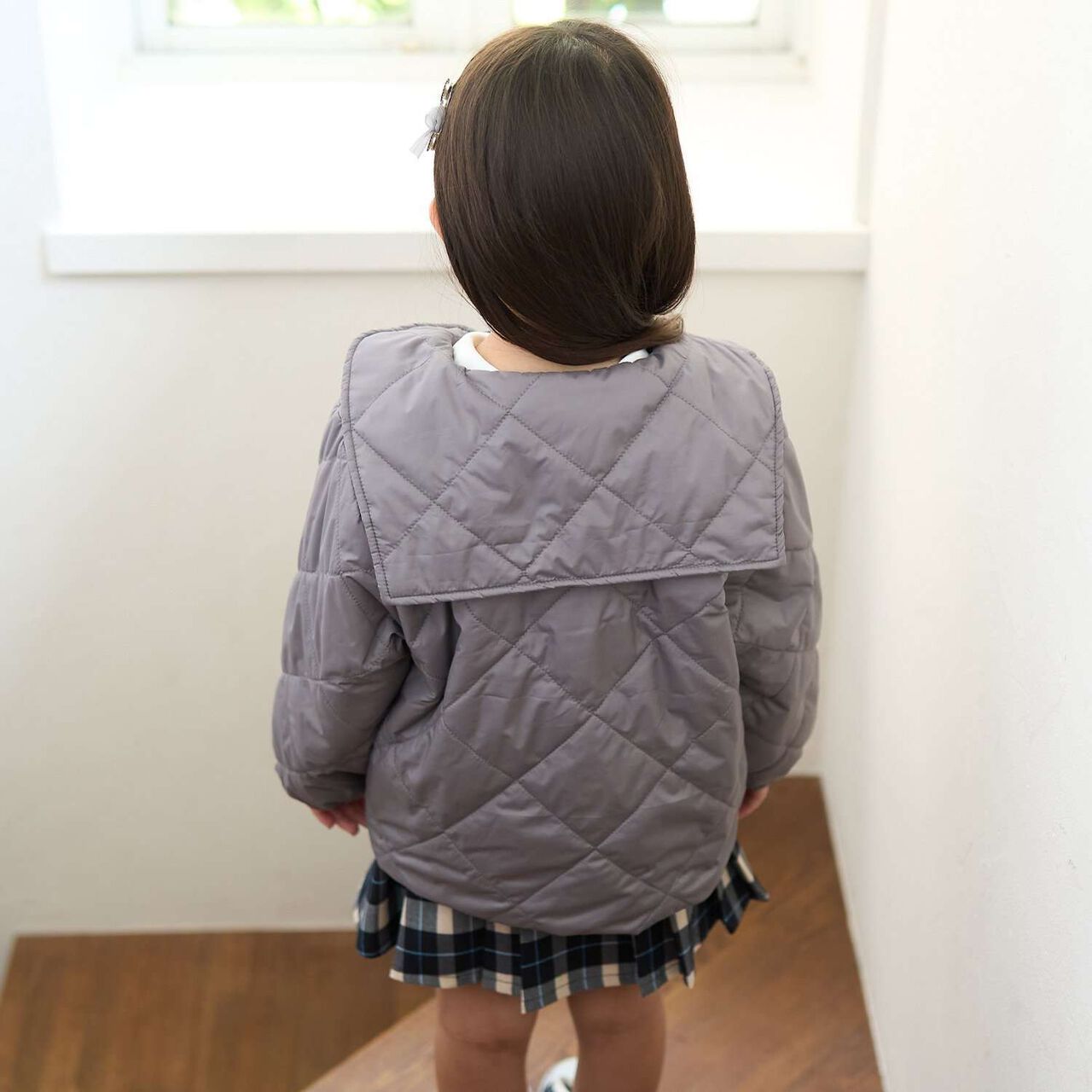 Quilted Bomber Jacket with Removable Sailor Collar,Charcoal gray, large image number 37