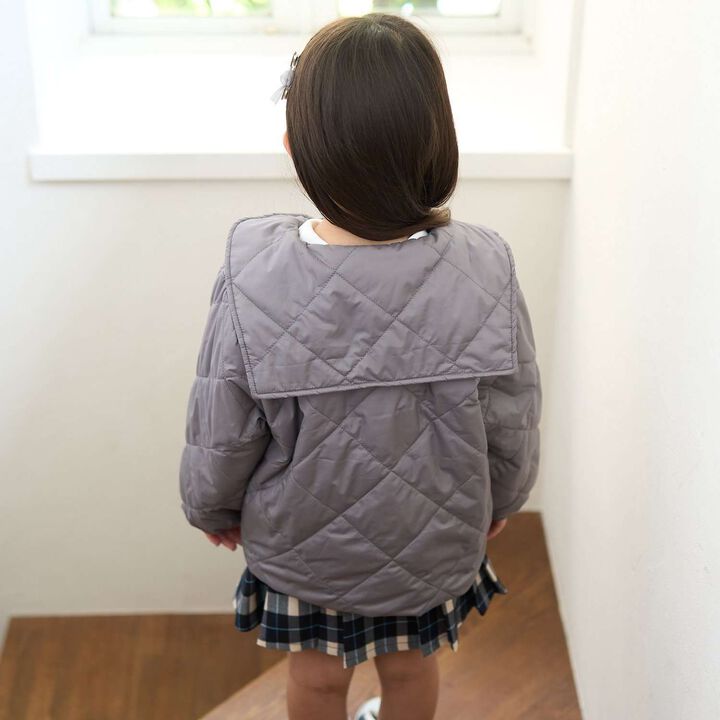 Quilted Bomber Jacket with Removable Sailor Collar,Charcoal gray, medium image number 37