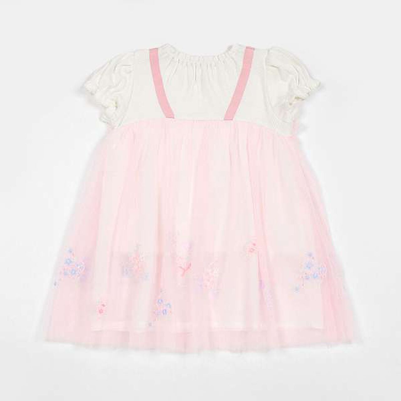 Flower Embroidered Tulle One-Piece Dress,Light pink, large image number 1