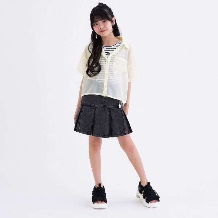 [3WAY] Short-Sleeve Sheer Shirt & Cool Sensation Tank Set,Lavender, medium image number 1