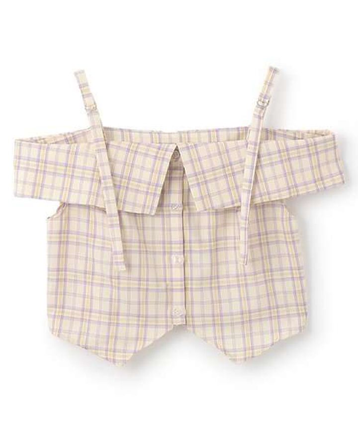 Off-Shoulder Belted Blouse,Pink, medium image number 4