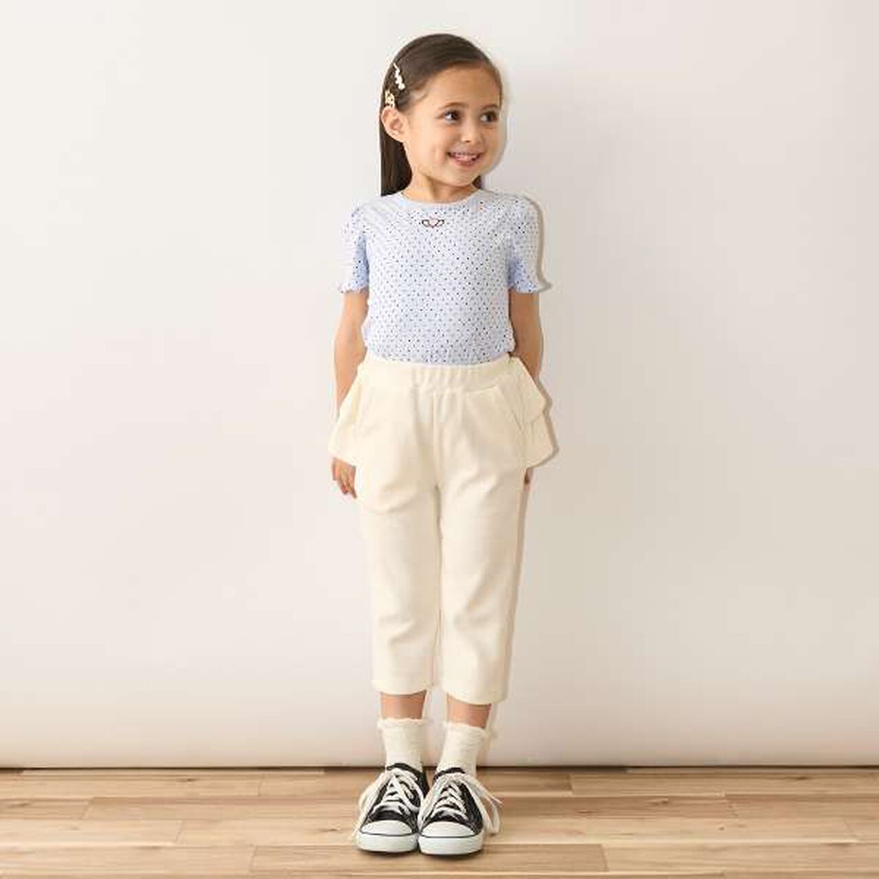 Tomo Pants Back Frill 7/8 Capri Pants,Ivory, large image number 4