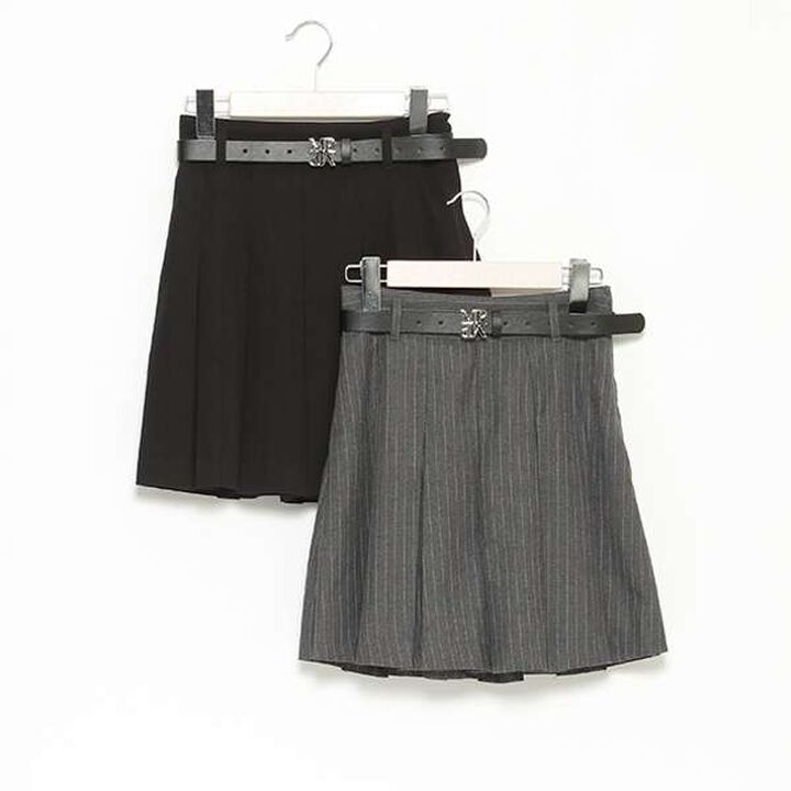 Manish Pleated Skirt with Logo Belt (Includes Spats),Gray, medium image number 5