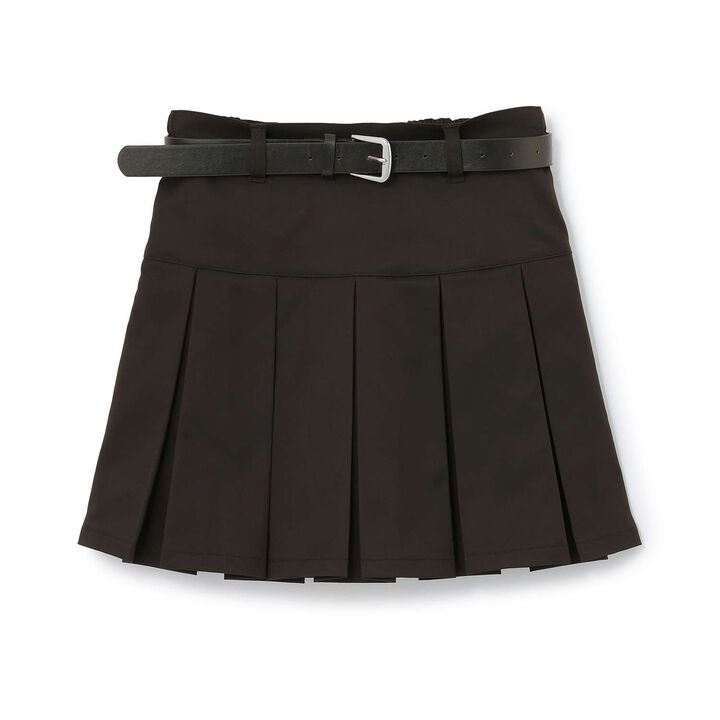 [Easy Care] Pleated Skirt with Belt,Black, medium image number 16