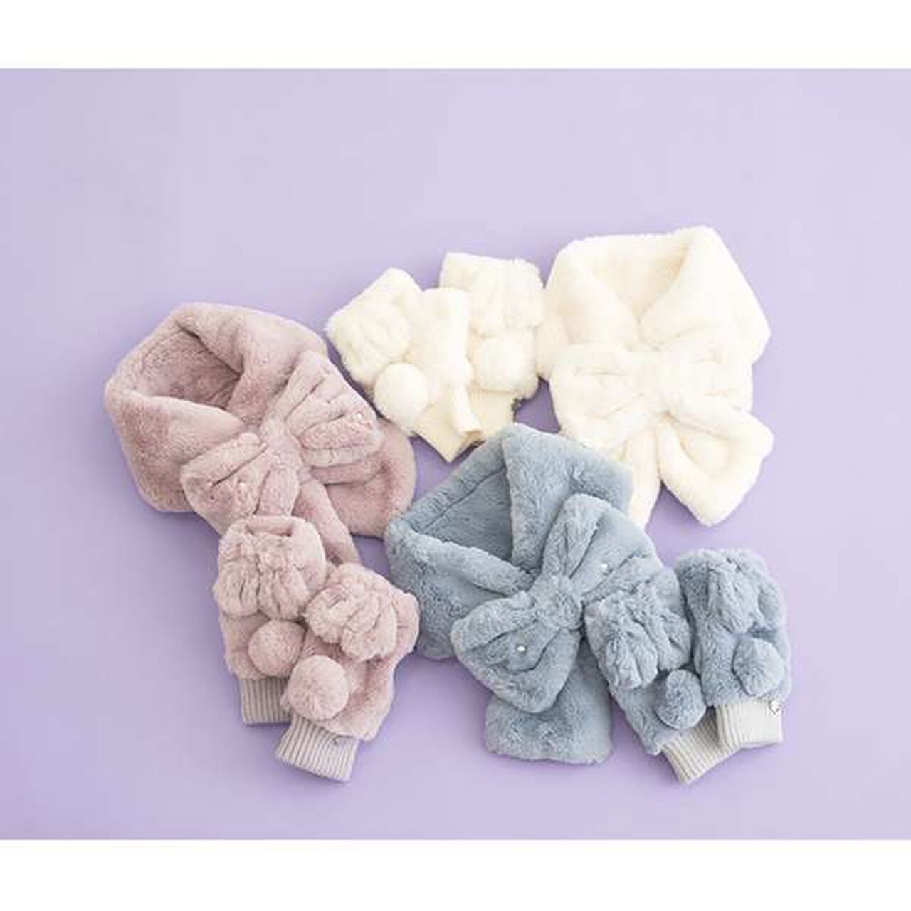 Fluffy Bunny Gloves,Ivory, large image number 8