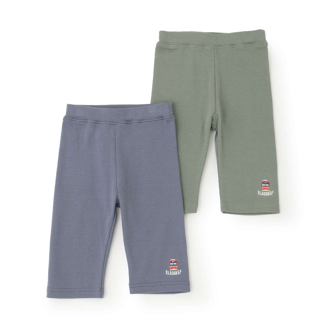 Car One-Point Embroidery 6/10 Length Leggings,Blue gray, large image number 9