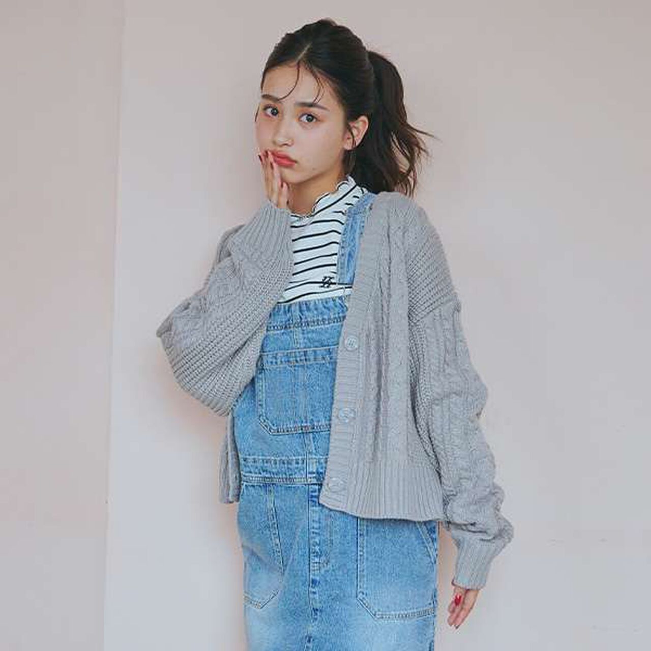 Washable Cable Knit Cardigan,Ivory, large image number 22